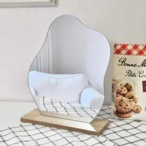 [콩심팥심]비정형 웨이브 물결 노프레임 아크릴 탁상 인테리어 거울