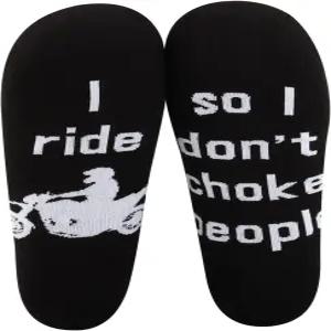MBMSO 오토바이 바이커 양말 2켤레 사람들을 질식시키지 않도록 라이더를 위한 재미있는 선물