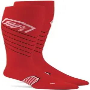 하이 사이드 얇은 모토 양말 레드