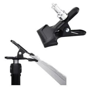 [셀러에이드]방송 촬영 크로마키 스크린 천 집게 거치대 플래시 나사 클램프