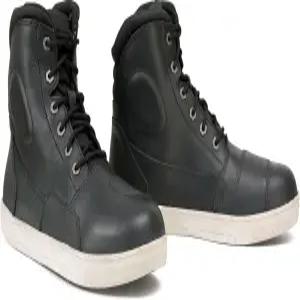 밀워키 가죽 MBM9002 남성용 블랙 강화 스트리트 바이커 라이딩 슈즈 시프트 프로텍트 발목 지지대 포함 -