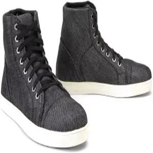 밀워키 가죽 MBM9108 남성용 블랙 캔버스 강화 오토바이 캐주얼 스트리트 라이딩 슈즈 발목 지지대 포함