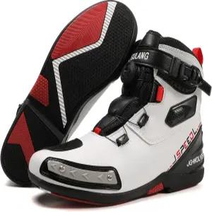 남녀용 TEOKJ 모터사이클 슈즈 MOZ 클로저 시스템이 적용된 강화 스트리트 라이딩 발목 지지대 미끄럼 방지