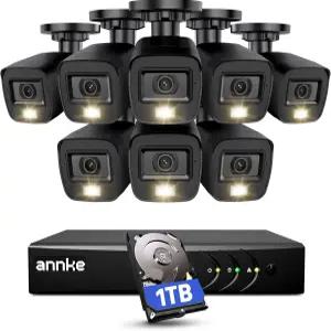 ANKE 3K 라이트 유선 카메라 시스템 실외 AI 사람/차량 감지 기능 8CH H.265 DVR 스마트 듀얼 컬러 나이트