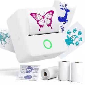 미니 HD 프린터 휴대용 스티커 라벨 블루투스 포켓 감열 학생 노트용 용지 포함 무잉크 인쇄