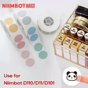 Niimbot 휴대용 미니 프린터 원형 투명 컬러 열 라벨 자체 접착 방수 메이커 스티커 D11 D110 D101