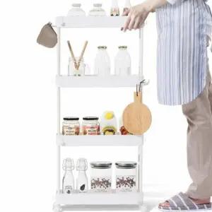 ( )4단 슬림트롤리 이동식수납장 틈새주방수납장 주방틈새수납장