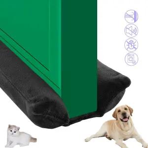 도어 드래프트 스토퍼 21-42인치 순면 조절 가능 실내 및 창문용 방음 스윕 트윈 웨더 스트리핑 차단 가드