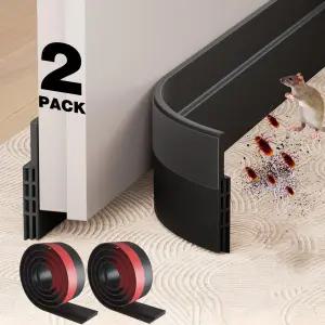 2팩 도어 드래프트 스토퍼 언더 스윕 소음 차단용 방음 스트립 웨더 스트리핑 씰 2인치 W x 39인치 L -