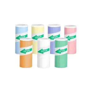 미니 프린터 감열지 컬러풀한 라벨 스티커 접착식 잉크 없는 인쇄 사진 그림 57x25mm