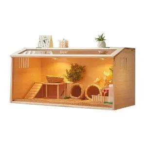 다람쥐 케이지 햄스터 펫하우스 소동물 은신처 핸들 고슴도치 사육장 투명