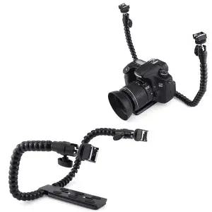 DSLR 카메라 플레이트 더블 콜드슈 거치대 마운트 조명 마이크