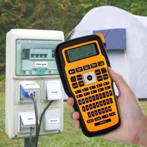 휴대용 프린터 열수축 튜브 스티커 라벨 메이커 기계 203dpi w/12mm 검정색 흰색 테이프 호환 P-touch