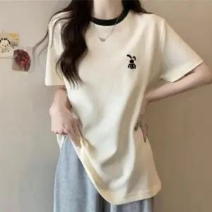 (색상 단일 FREE)여름 데일리 라운드 반팔티 여자 기본 티셔츠 무지 반소매 면티