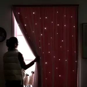 붙이는 스타펀칭 암막커튼 핑크 셀프 원룸 창문형가림막 가리개 거실커텐 작은 아이방 패브릭 안방 방한