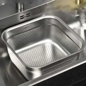 사각설거지통 키친아트 스텐 설거지통 싱크대 식기 타공 보관통 8L 설거지선반