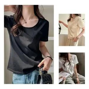 쥬디제이 흰티 여자면반팔티 여자반팔티 여성반팔면티 박스티 티 루즈핏 면티 흰색 여자 면 기본 V넥