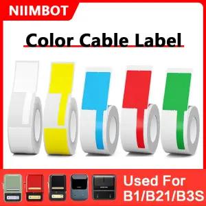 Niimbot 미니 프린터 용지 자체 접착 스티커 롤 컬러 방수 케이블 NIMBOT B1/B21/B31 라벨 메이커 용 열