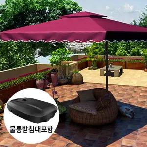 TBZ 자외선 차단 대형 사각 파라솔 물통받침세트 야외그릴