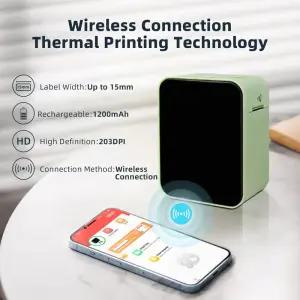 MarkLife P15 미니 휴대용 열전사 프린터 무선 블루투스 호환 라벨 태그 홈 오피스 스티커 기계