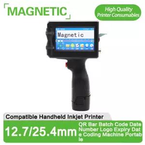 Phezer 12.7/25.4mm 라벨 프린터 휴대용 잉크젯 QR 바 배치 코드 날짜 번호 로고 만료 코딩 기계
