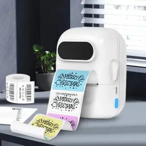 미니 라벨 프린터 Marklife P50 휴대용 열전 사 자체 접착 스티커 기계 Bluetooth 무선 메이커 잉크 없음