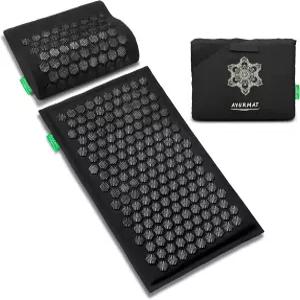 아유르마트 프리미엄 지압 매트 및 베개 세트 - 천연 리넨 코코넛 섬유 인체공학적 디자인 스트레스 긴장