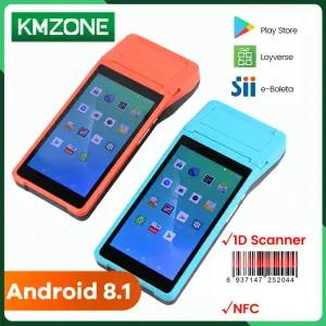 휴대용 POS PDA 안드로이드 8.1 Loyverse 열전사 인쇄기 5.5 인치 터치 스크린 와이파이 1D 카메라 스캐닝