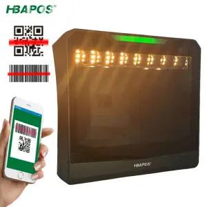 HBAPOS 1.3 메가 픽셀 바코드 스캐너 핸즈프리 1D 2D 티켓 QR 리더 무지향성 유선 USB 플랫폼 데스크탑