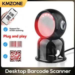 2D 데스크톱 바코드 스캐너 핸즈프리 유선 USB 빅 리더 1D QR 스크린 스캐닝 상점 도서관 창고