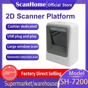 ScanHome 바코드 스캐너 플랫폼 데스크탑 전방향 만능 자동 감지 리더 SH-7200 1/2D
