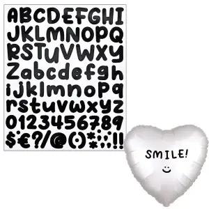 레터링풍선스티커(영문/손글씨체)블랙