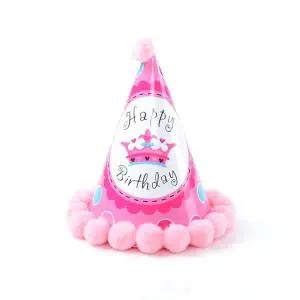 왕관 솜방울 생일 고깔 모자 생일파티 돌잔치 장식