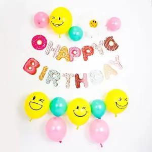 도너츠 생일 파티 가랜드 기념일 장식 백일상 소품