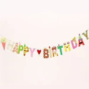 SHOW 생일 파티 가랜드 아이스크림 배너 장식 소품