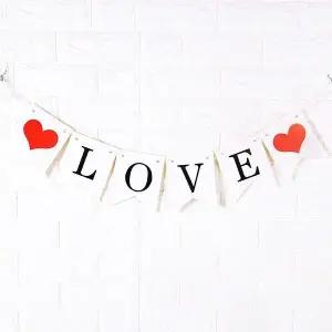 웨딩 가랜드 LOVE 파티 배너 장식 촬영소품 기념일