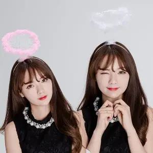 원형 천사 머리띠 생일 파티 헤어밴드 백일 공주 분장
