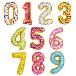 도너츠 숫자 은박 풍선 중 생일 파티 장식 백일 환갑