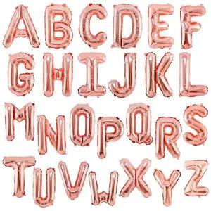 알파벳 은박 풍선 소 로즈골드 생일 파티 이니셜 장식