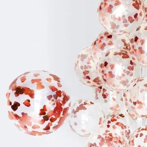 컨페티풍선(메탈하트로즈골드)30개입