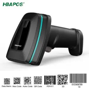 무선 블루투스 USB 유선 변속기 데이터 매트릭스 바코드 리더 휴대용 QR 이미지 스캐너
