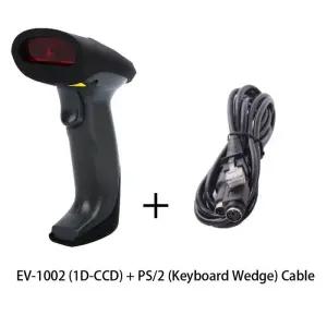 EVAWGIB RS232 인터페이스 바코드 스캐너 키보드 웨지 1D CCD PS/2 및 2D QR 리더 PC 컴퓨터와 연결