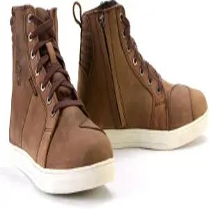 밀워키 가죽 MBM9113 남성용 브라운 방수 모터사이클 강화 라이딩 슈즈 발목 지지대 포함