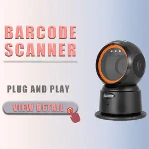 슈퍼마켓 소매 약국을 위한 데스크탑 1D 2D QR 바코드 스캐너 무선 블루투스 핸즈프리 USB 유선 리더