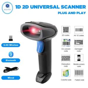 볼란드 U8 1D/2D 바코드 스캐너 QR 북 무선 리더 슈퍼마켓 계산원 및 창고 관리용