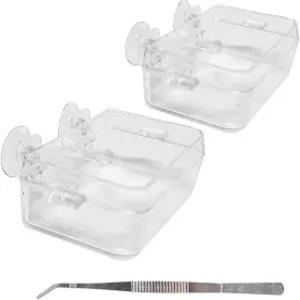 이구아나 도마뱀 벌레를 위한 모드둬 카멜레온 볼과 파충류 먹이통 2개와 흡입력이 있는 물컵