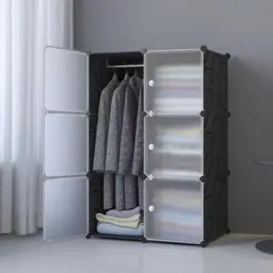 조립식옷장 DIY 복합 / 조립식 옷장 선반수납장(4칸)(75x111cm)