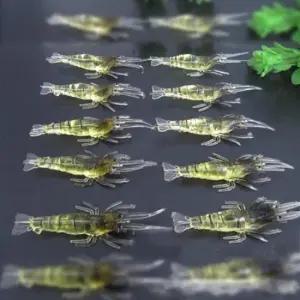 낚시소품 편리한 가짜미끼 인공미끼 실리콘 새우 미끼 10pcs