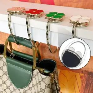 클로버 접이식 가방걸이 휴대용 테이블 고리 미끄럼방지 소품 후크 걸이