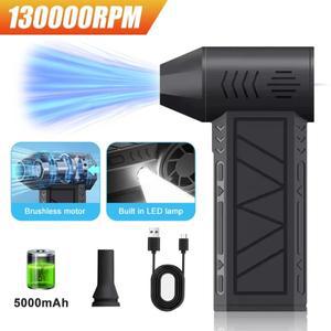 130000RPM 먼지 제거기 강력한 팬 LED 라이트 포함 휴대용 충전식 블로워 전기 에어 더스터 3단 속도 52
